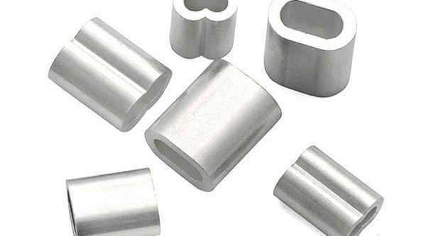 LimburgKundenspezifische Drahtseil-Aluminiumhülse 8-Zeichen-Aluminiumfutter Ovalloch-Aluminiumclip Einloch-Aluminiumrohr-Drahtseilfutter