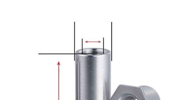 DresdenKundenspezifischer Durchgangsloch-Drucknietbolzen aus Edelstahl 304 Drucknietstück Nietmutter 1/2-13 1/4-20